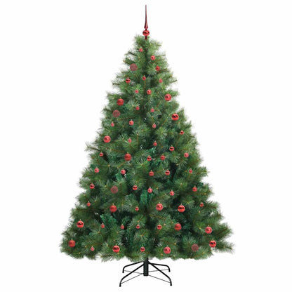 Künstlicher Weihnachtsbaum mit 300 LEDs Grün 210 cm PE und PVC