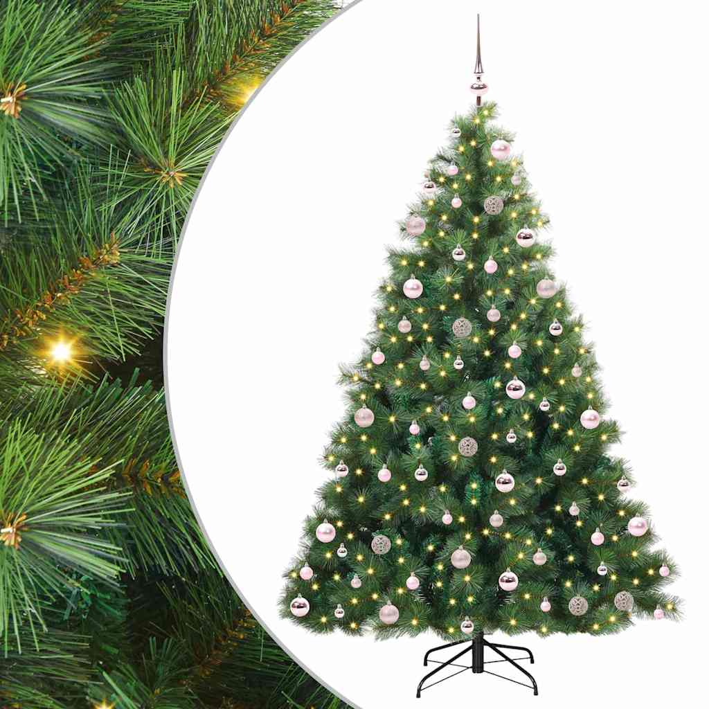 Künstlicher Weihnachtsbaum mit 300 LEDs Grün 210 cm PE und PVC