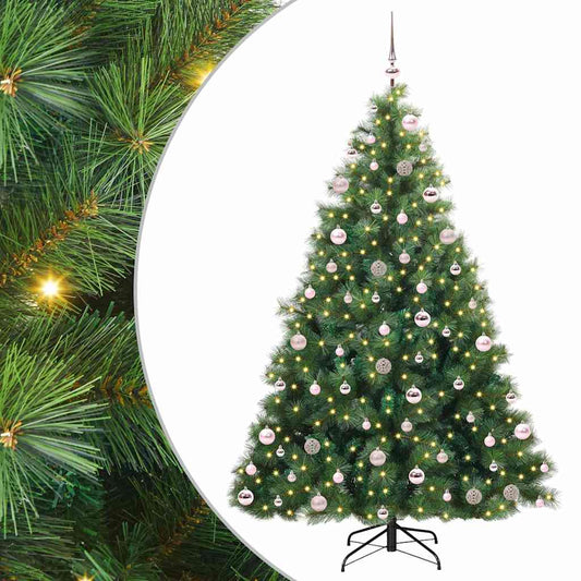 Künstlicher Weihnachtsbaum mit 300 LEDs Grün 210 cm PE und PVC