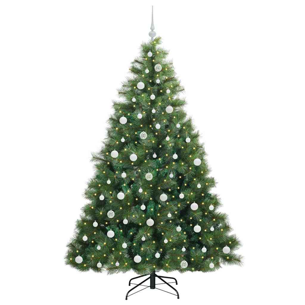 Künstlicher Weihnachtsbaum mit 300 LEDs Grün 210 cm PE und PVC