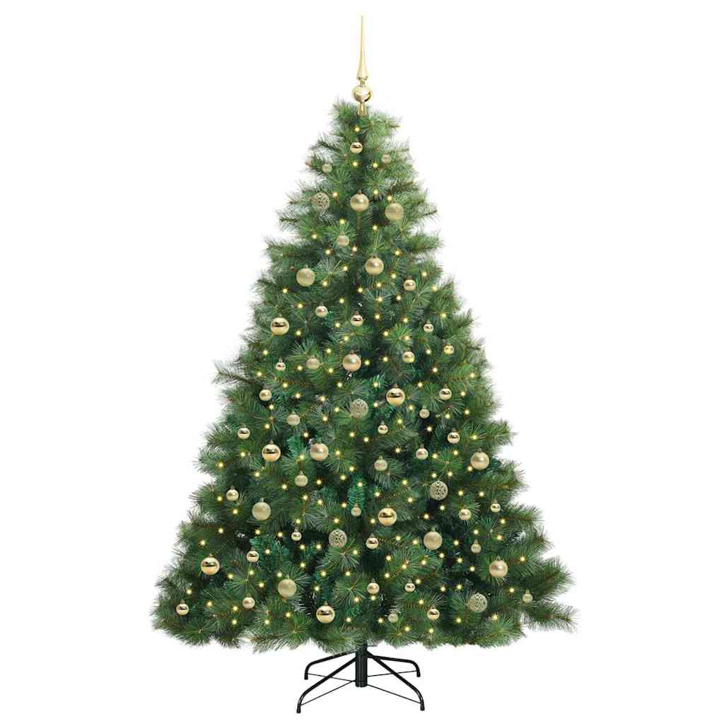Künstlicher Weihnachtsbaum mit 300 LEDs Grün 210 cm PE und PVC