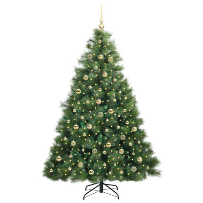 Künstlicher Weihnachtsbaum mit 300 LEDs Grün 210 cm PE und PVC