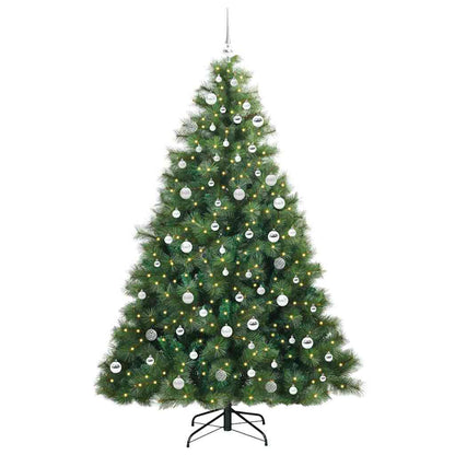 Künstlicher Weihnachtsbaum mit 300 LEDs Grün 210 cm PE und PVC