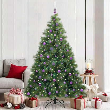 Künstlicher Weihnachtsbaum mit 300 LEDs Grün 210 cm PE und PVC