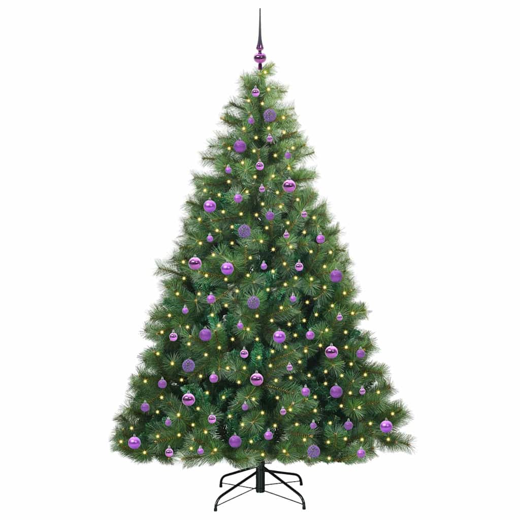 Künstlicher Weihnachtsbaum mit 300 LEDs Grün 210 cm PE und PVC