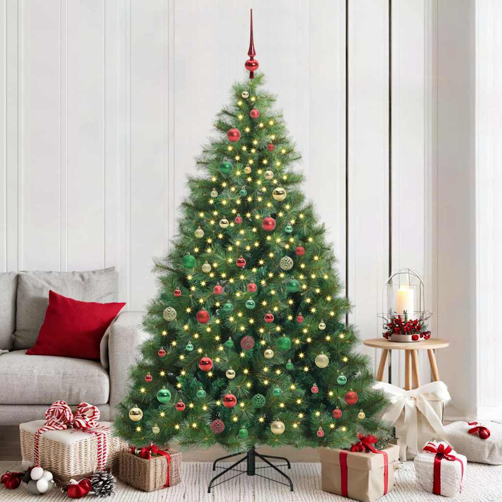 Künstlicher Weihnachtsbaum mit 300 LEDs Grün 210 cm PE und PVC