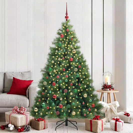 Künstlicher Weihnachtsbaum mit 300 LEDs Grün 210 cm PE und PVC