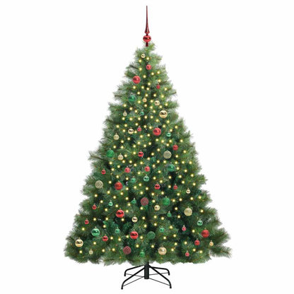 Künstlicher Weihnachtsbaum mit 300 LEDs Grün 210 cm PE und PVC