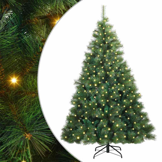 Künstlicher Weihnachtsbaum mit 300 LEDs Grün 240 cm PE und PVC