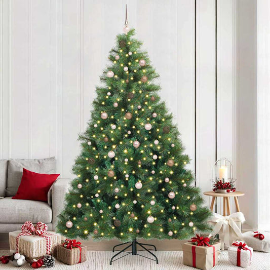 Künstlicher Weihnachtsbaum mit 300 LEDs Grün 240 cm PE und PVC