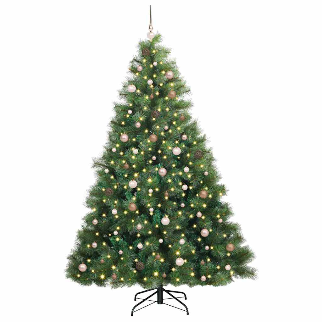 Künstlicher Weihnachtsbaum mit 300 LEDs Grün 240 cm PE und PVC