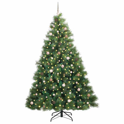 Künstlicher Weihnachtsbaum mit 300 LEDs Grün 240 cm PE und PVC