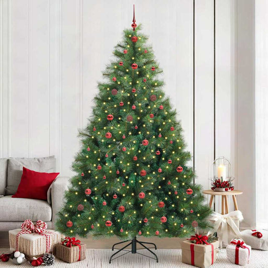 Künstlicher Weihnachtsbaum mit 300 LEDs Grün 240 cm PE und PVC