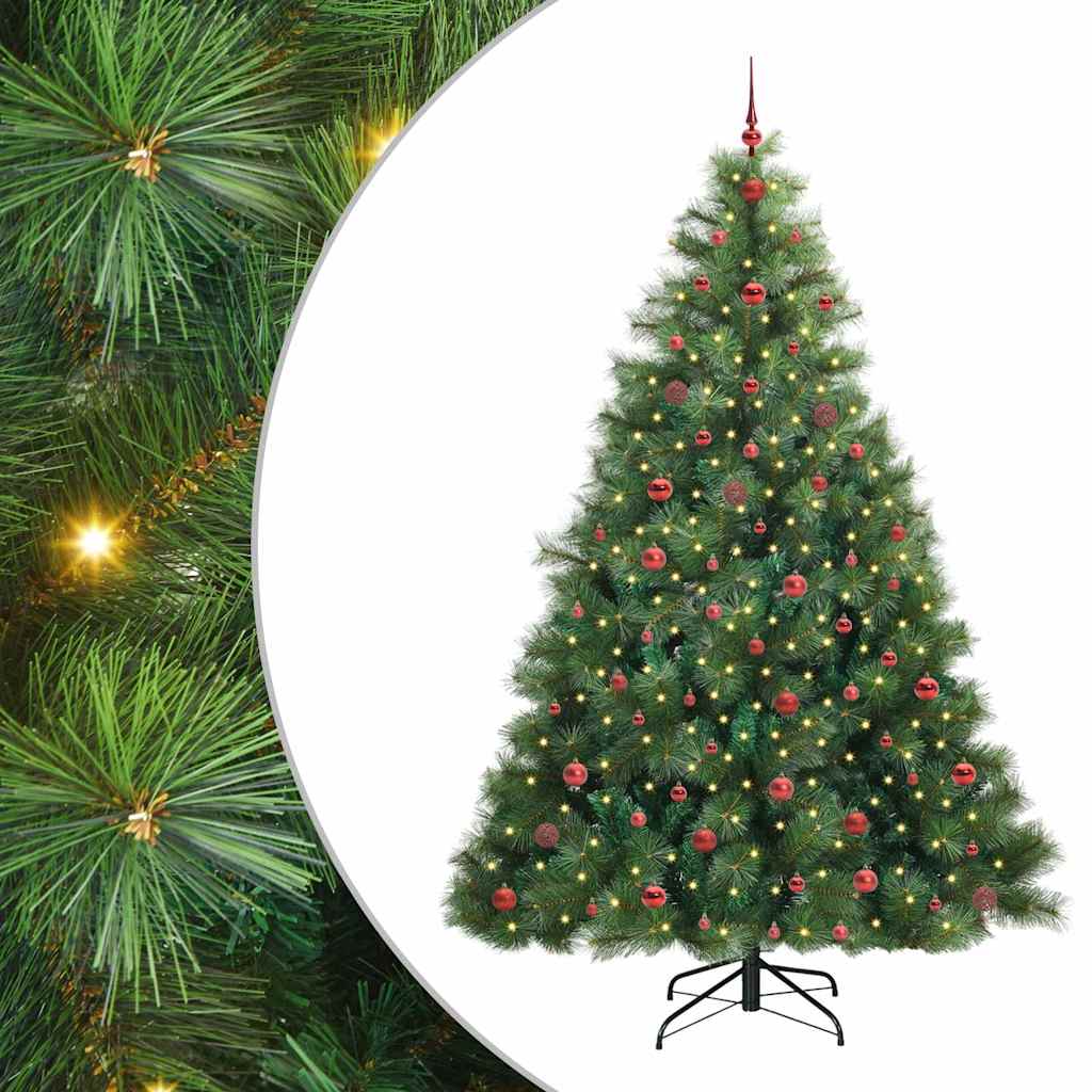 Künstlicher Weihnachtsbaum mit 300 LEDs Grün 240 cm PE und PVC