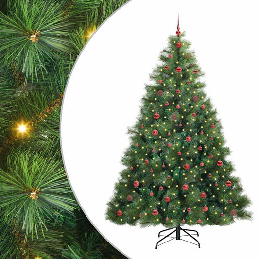 Künstlicher Weihnachtsbaum mit 300 LEDs Grün 240 cm PE und PVC