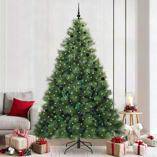 Künstlicher Weihnachtsbaum mit 300 LEDs Grün 240 cm PE und PVC