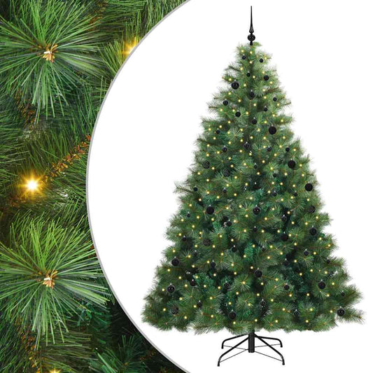 Künstlicher Weihnachtsbaum mit 300 LEDs Grün 240 cm PE und PVC