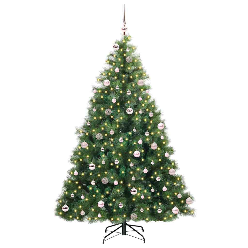 Künstlicher Weihnachtsbaum mit 300 LEDs Grün 240 cm PE und PVC