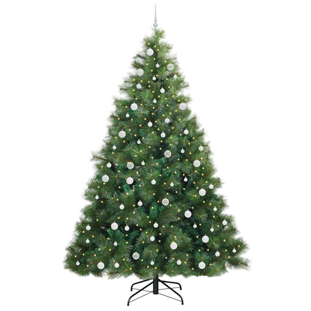 Künstlicher Weihnachtsbaum mit 300 LEDs Grün 240 cm PE und PVC