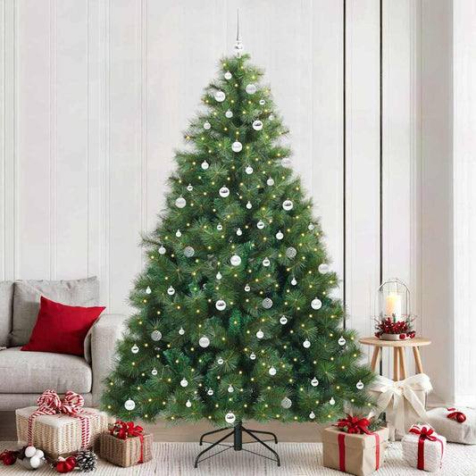Künstlicher Weihnachtsbaum mit 300 LEDs Grün 240 cm PE und PVC
