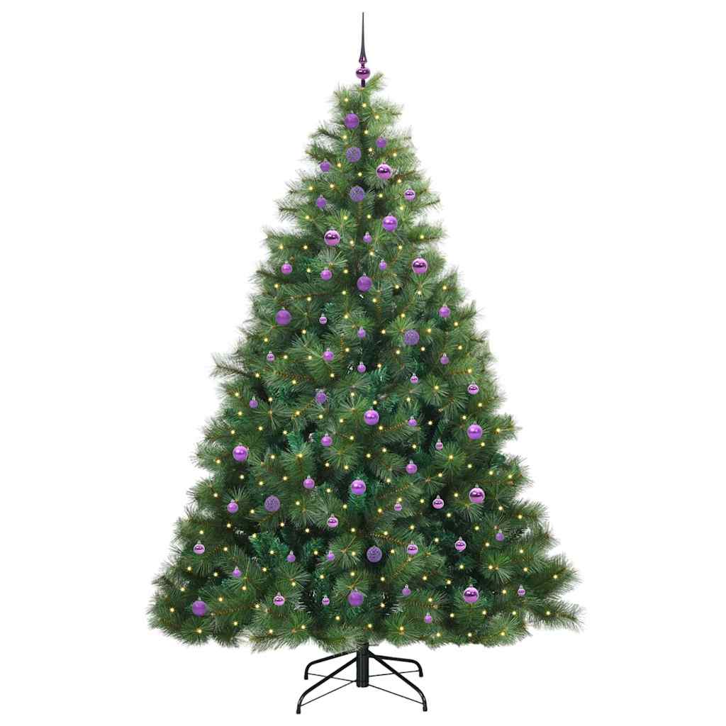 Künstlicher Weihnachtsbaum mit 300 LEDs Grün 240 cm PE und PVC