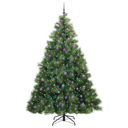 Künstlicher Weihnachtsbaum mit 300 LEDs Grün 240 cm PE und PVC
