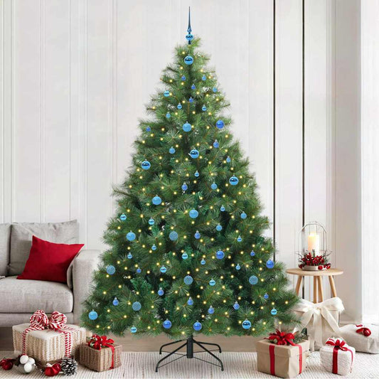 Künstlicher Weihnachtsbaum mit 300 LEDs Grün 240 cm PE und PVC
