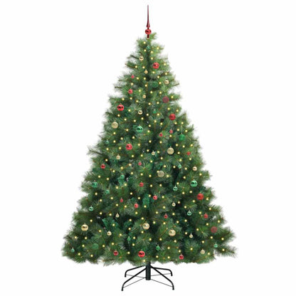 Künstlicher Weihnachtsbaum mit 300 LEDs Grün 240 cm PE und PVC