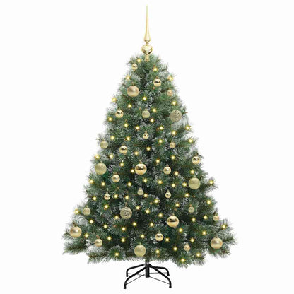 Künstlicher Weihnachtsbaum mit 150 LEDs Grün 120 cm PE und PVC