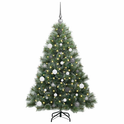 Künstlicher Weihnachtsbaum mit 150 LEDs Grün 150 cm PE und PVC