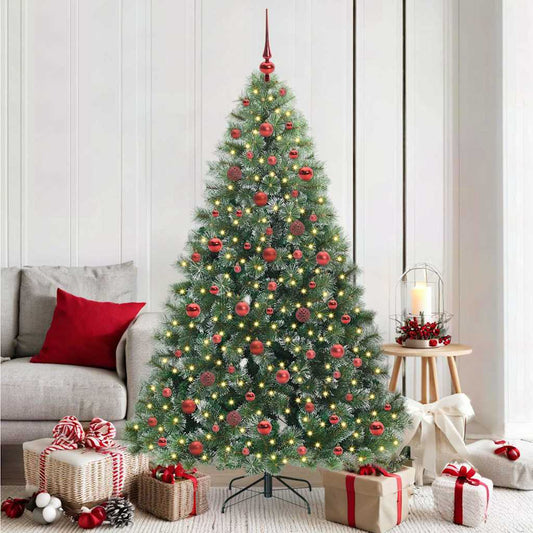 Künstlicher Weihnachtsbaum mit 300 LEDs Grün 180 cm PE und PVC