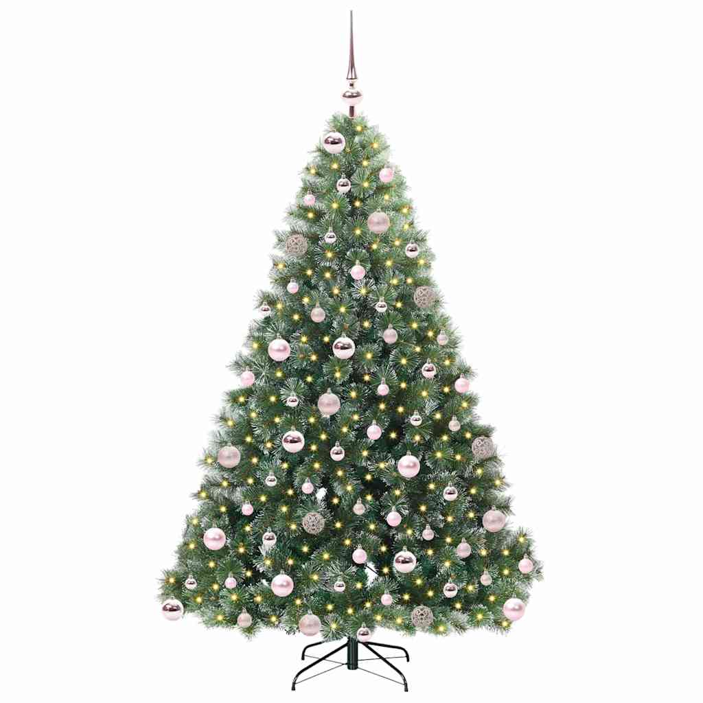 Künstlicher Weihnachtsbaum mit 300 LEDs Grün 180 cm PE und PVC