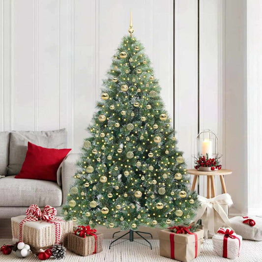 Künstlicher Weihnachtsbaum mit 300 LEDs Grün 180 cm PE und PVC