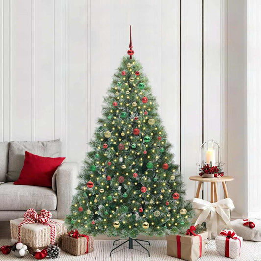 Künstlicher Weihnachtsbaum mit 300 LEDs Grün 180 cm PE und PVC