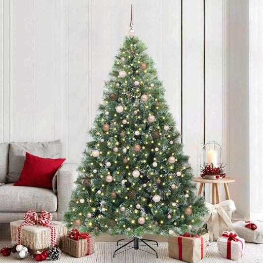 Künstlicher Weihnachtsbaum mit 300 LEDs Grün 210 cm PE und PVC