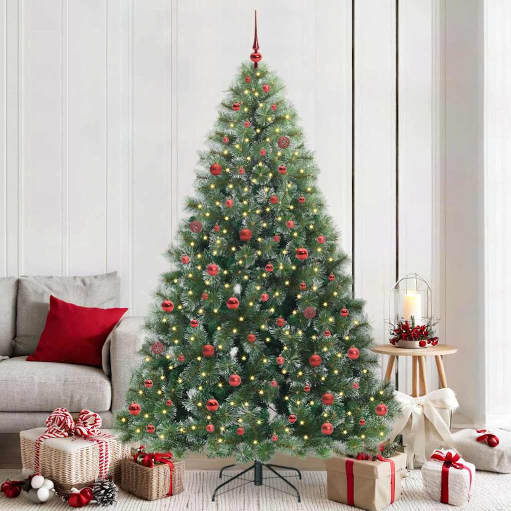 Künstlicher Weihnachtsbaum mit 300 LEDs Grün 210 cm PE und PVC