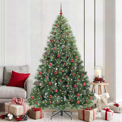 Künstlicher Weihnachtsbaum mit 300 LEDs Grün 210 cm PE und PVC