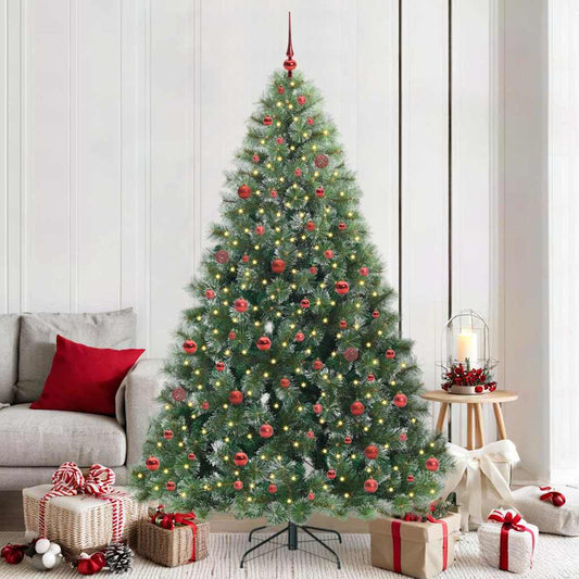 Künstlicher Weihnachtsbaum mit 300 LEDs Grün 210 cm PE und PVC