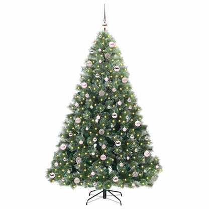 Künstlicher Weihnachtsbaum mit 300 LEDs Grün 210 cm PE und PVC
