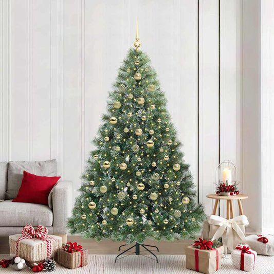 Künstlicher Weihnachtsbaum mit 300 LEDs Grün 210 cm PE und PVC