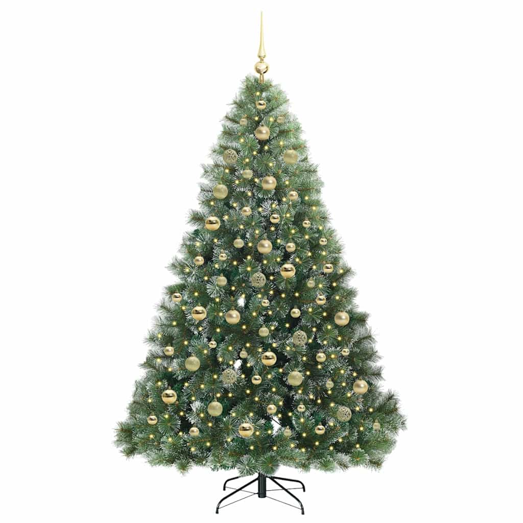 Künstlicher Weihnachtsbaum mit 300 LEDs Grün 210 cm PE und PVC