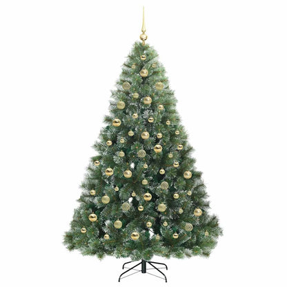 Künstlicher Weihnachtsbaum mit 300 LEDs Grün 210 cm PE und PVC