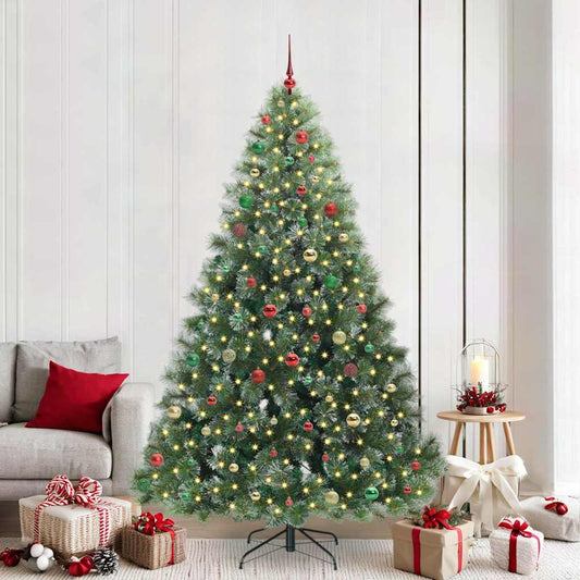 Künstlicher Weihnachtsbaum mit 300 LEDs Grün 210 cm PE und PVC