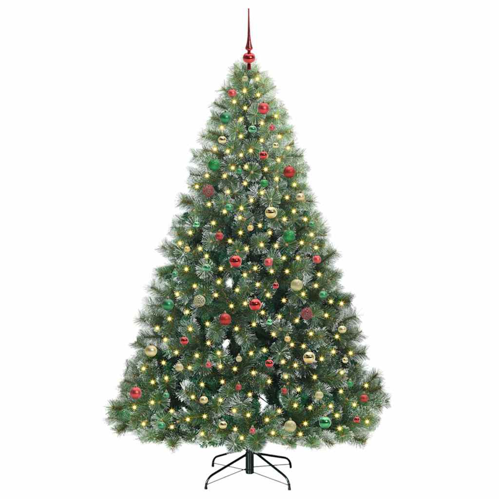 Künstlicher Weihnachtsbaum mit 300 LEDs Grün 210 cm PE und PVC