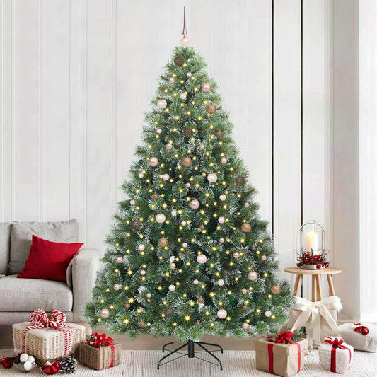 Künstlicher Weihnachtsbaum mit 300 LEDs Grün 240 cm PE und PVC