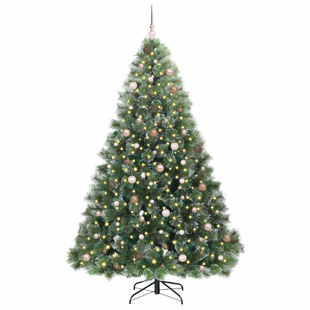 Künstlicher Weihnachtsbaum mit 300 LEDs Grün 240 cm PE und PVC