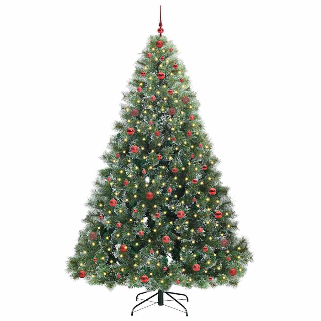Künstlicher Weihnachtsbaum mit 300 LEDs Grün 240 cm PE und PVC
