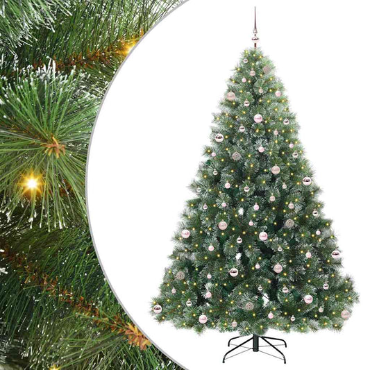 Künstlicher Weihnachtsbaum mit 300 LEDs Grün 240 cm PE und PVC