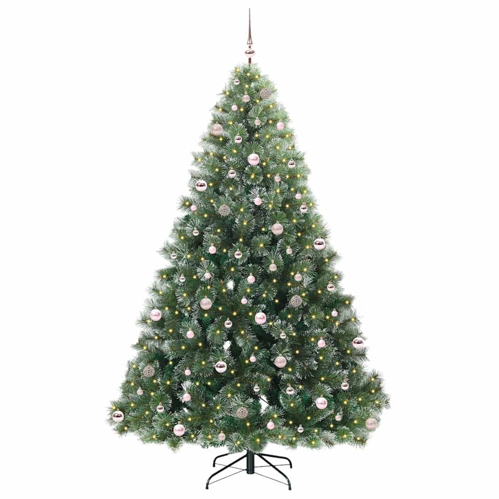 Künstlicher Weihnachtsbaum mit 300 LEDs Grün 240 cm PE und PVC