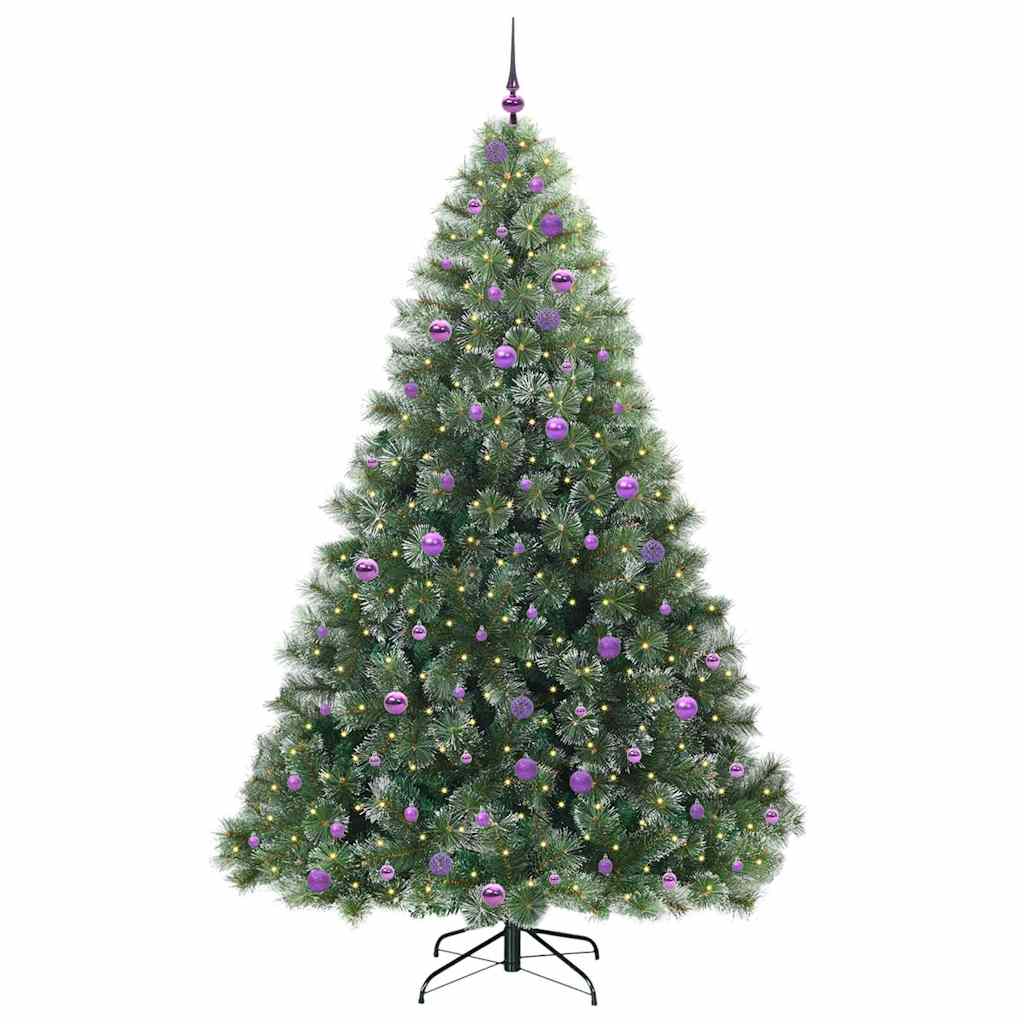 Künstlicher Weihnachtsbaum mit 300 LEDs Grün 240 cm PE und PVC